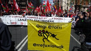 Manifestación 1º de Mayo en Bilbao, momentos antes del inicio